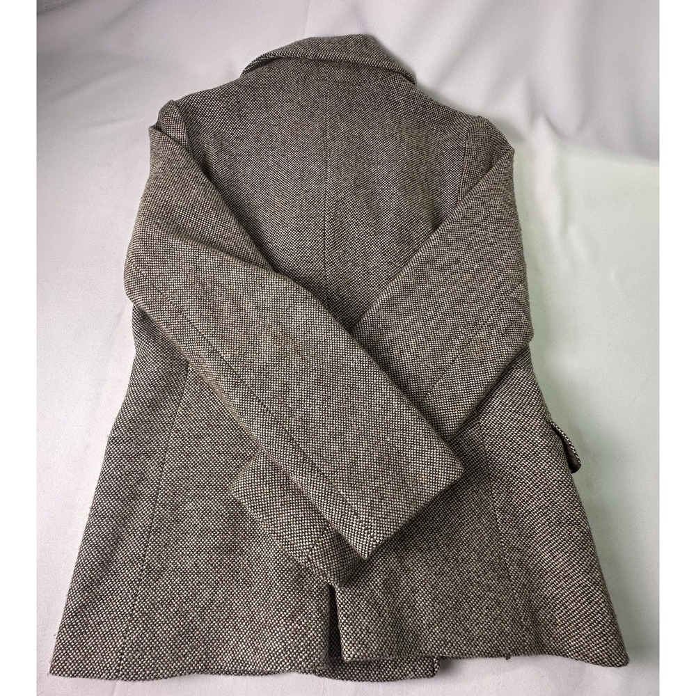 GAP Vintage Womens Large Brown‎ Wool Blend Tweed Double Breasted Coat Jacket - Picture 5 of 7